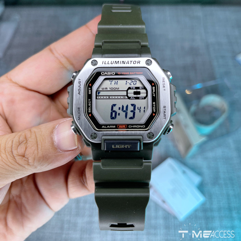 Casio Sports Digital Green Dial Men's Watch | MWD-110H-3AVDF