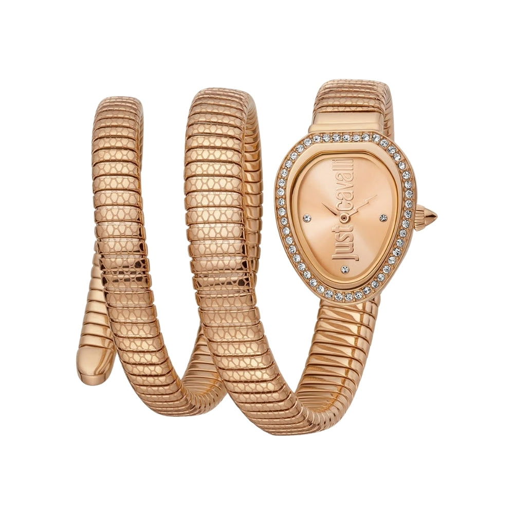 Just Cavalli Signature Snake Rose Gold Dial Ladies Watch | JC1L163M0035