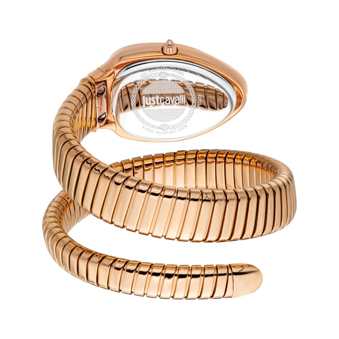 Just Cavalli Signature Snake White Dial Ladies Watch | JC1L223M0045