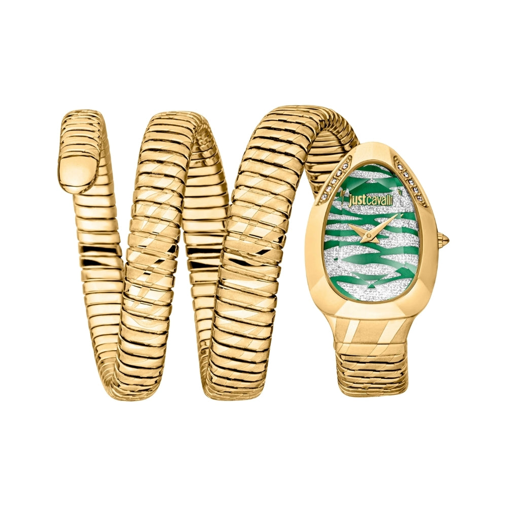 Just Cavalli Serpente Taglio Green Dial Ladies Watch | JC1L226M0035