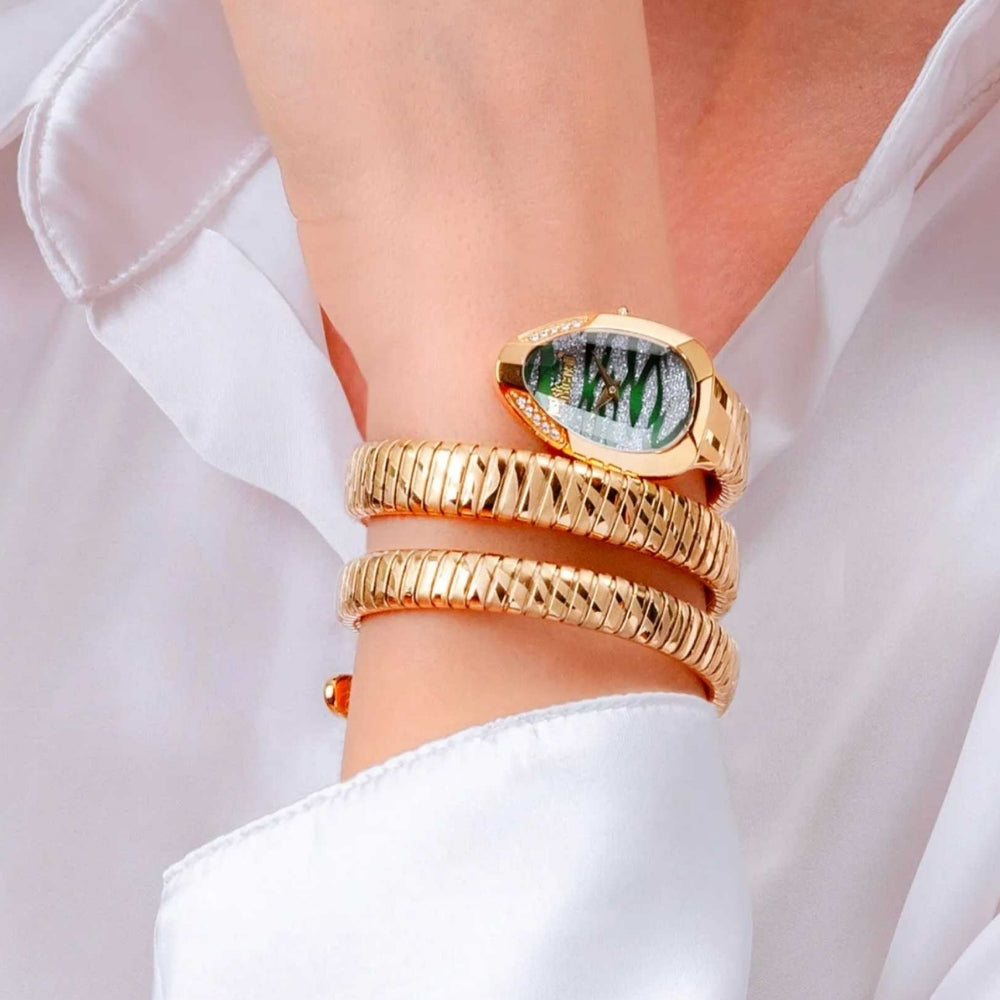 Just Cavalli Serpente Taglio Green Dial Ladies Watch | JC1L226M0035