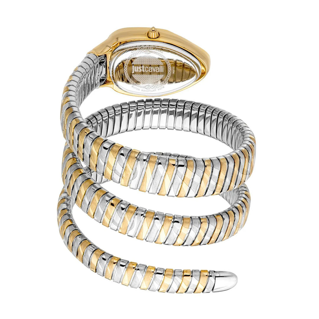 Just Cavalli Signature Snake Gold Dial Ladies Watch | JC1L226M0055