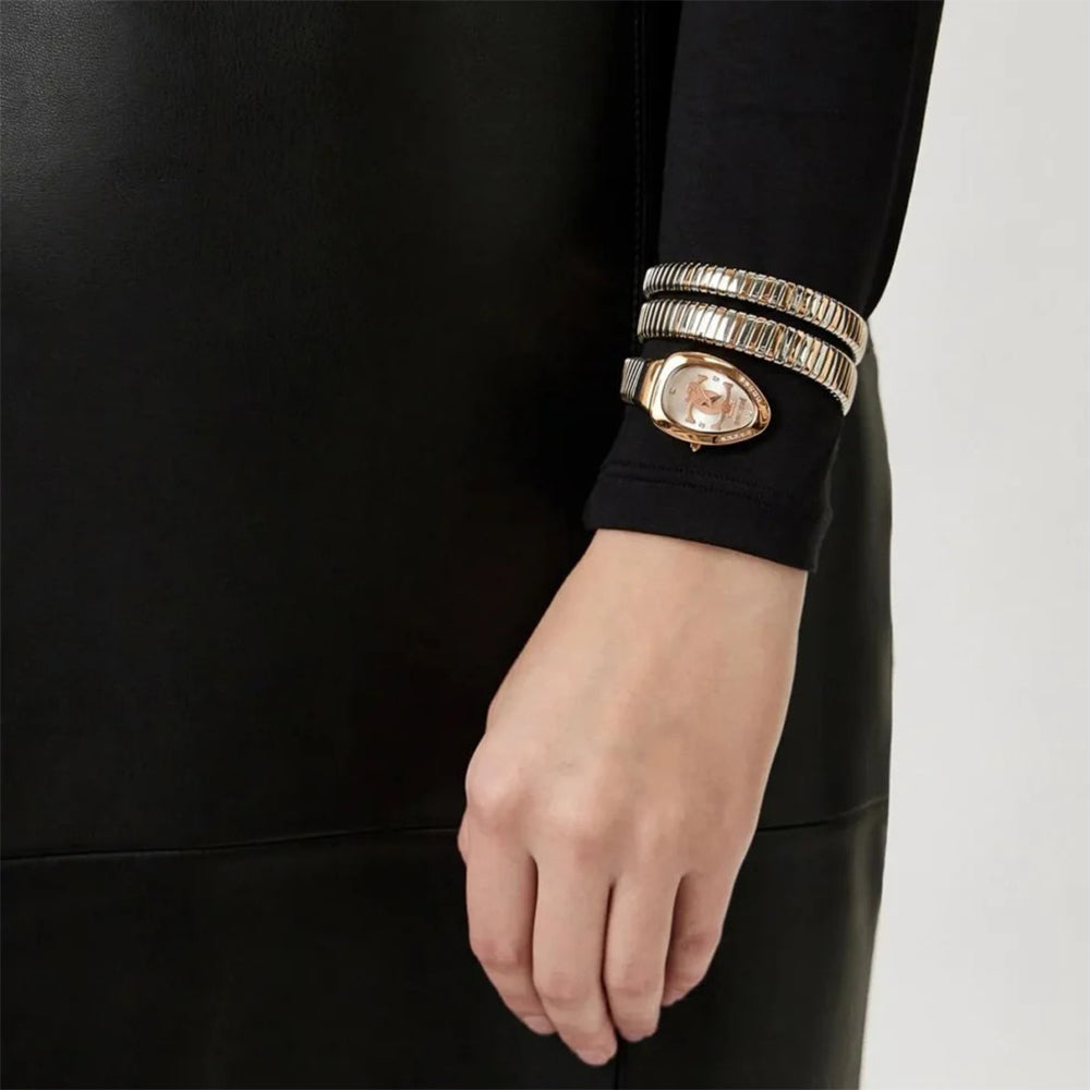 Just Cavalli Signature Snake Silver Dial Ladies Watch JC1L228M0085