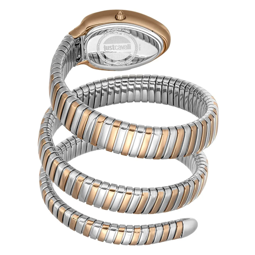 Just Cavalli Signature Snake Silver Dial Ladies Watch JC1L228M0085