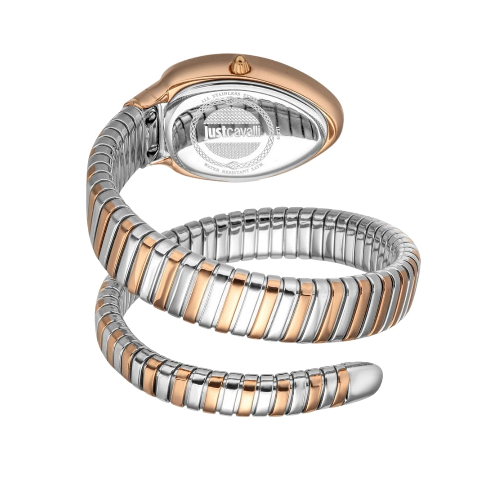 Just Cavalli Signature Snake White Dial Ladies Watch | JC1L229M0075