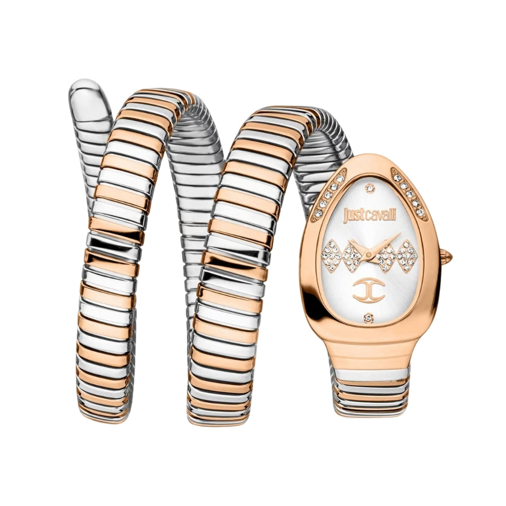 Just Cavalli Vezzoso Snake Silver Dial Ladies Watch | JC1L230M0075