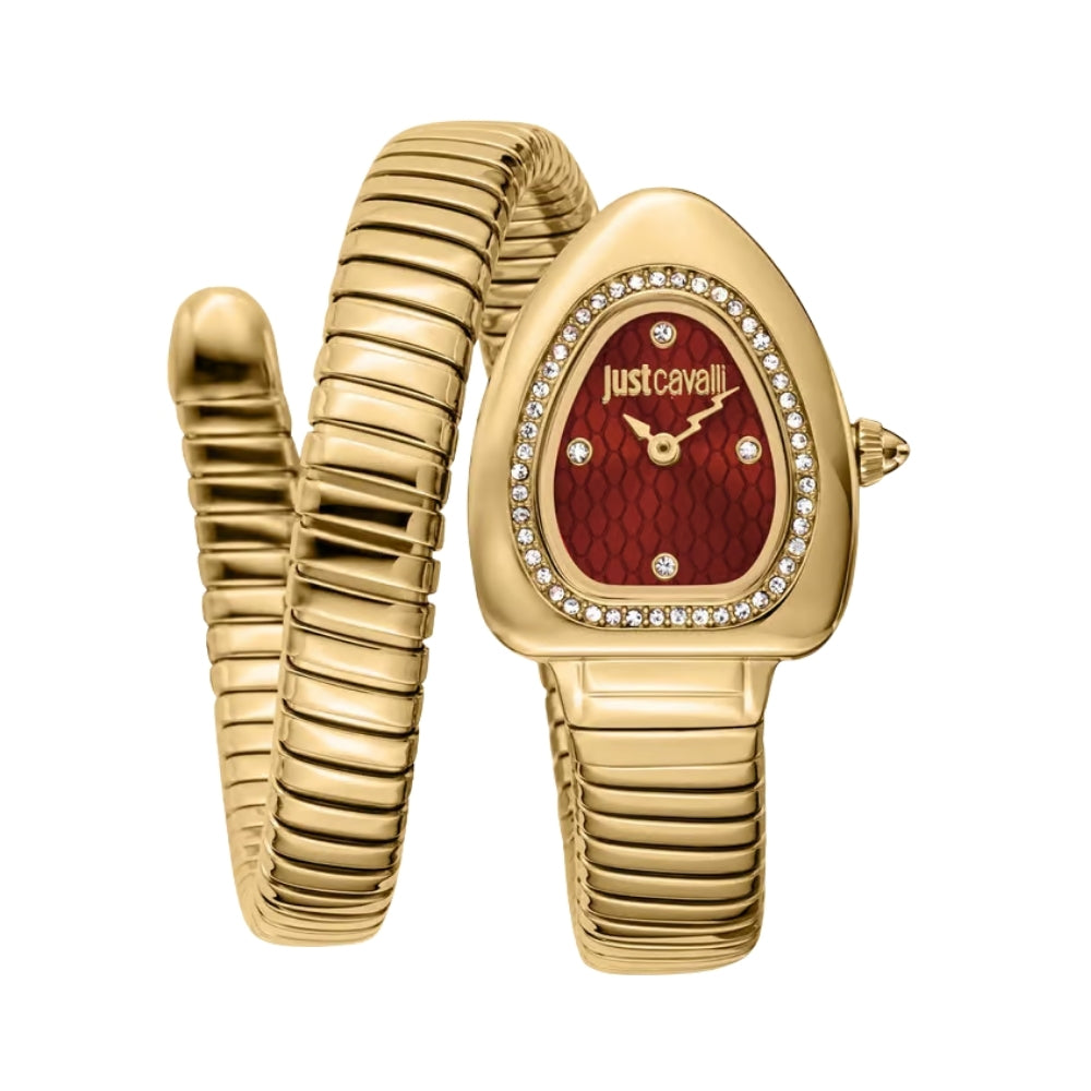 Just Cavalli Signature Snake Red Dial Ladies Watch |JC1L249M0025