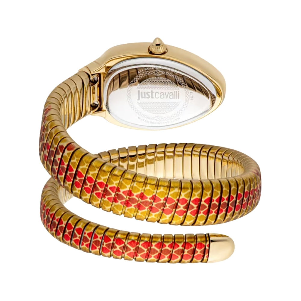 Just Cavalli Pelle Solo Snake Red Dial Ladies Watch | JC1L251M0045