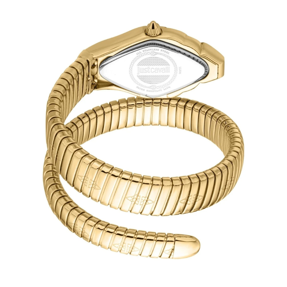 Just Cavalli Signature Snake Quartz Olive Green Dial Ladies Watch | JC1L306M0045