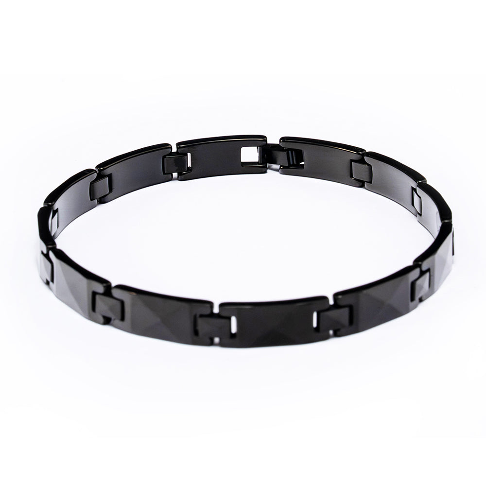 Zeyron Jet Black Pyramid Tungsten Bracelet