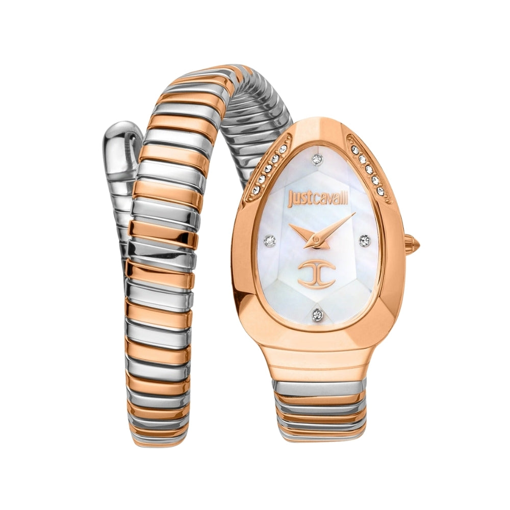 Just Cavalli Signature Snake White Dial Ladies Watch | JC1L229M0075