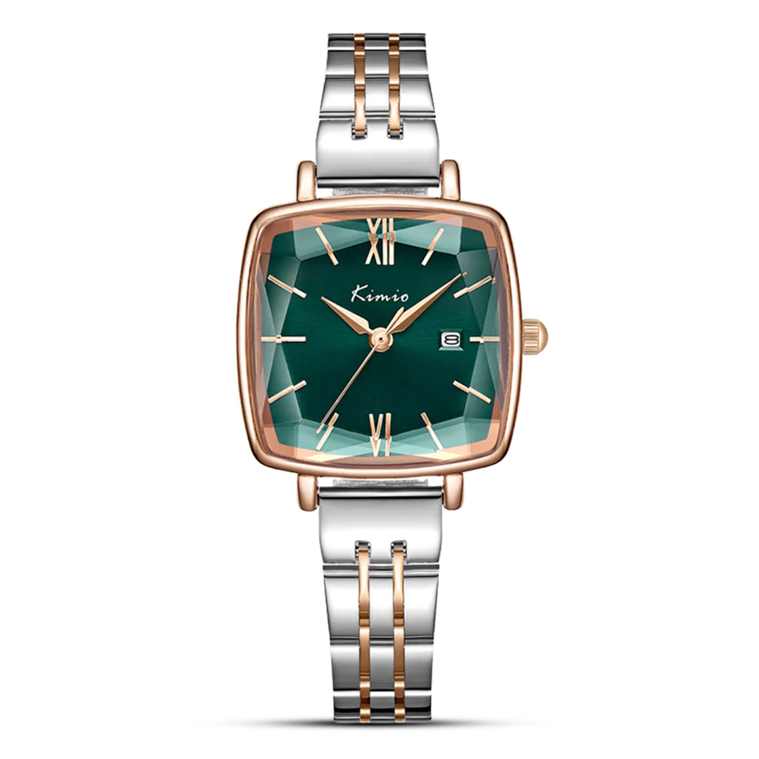 KIMIO designer Square Dial Stainless Steel Women's Watch| K6490S