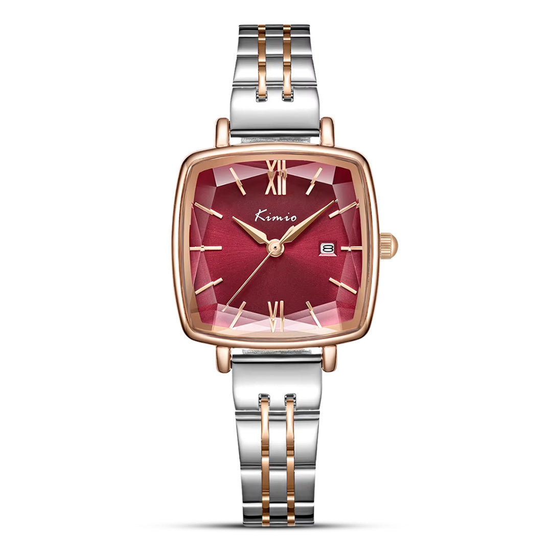 KIMIO designer Square Dial Stainless Steel Women's Watch| K6490S