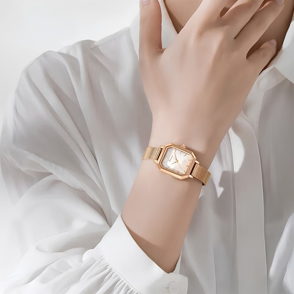 Kimio White Dial Mesh Chain Ladies Watch K6565S-XZ1RRW