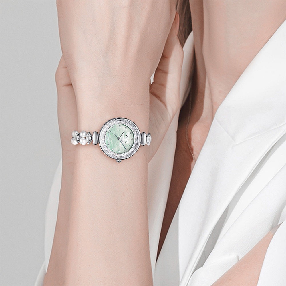 Kimio Diamond Silver Tone Strap Ladies Watch | K6633S