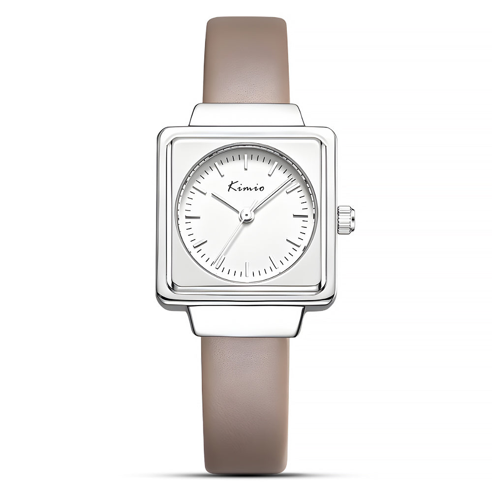 Kimio Leather Strap White Dial Ladies Watch K6653S-DZ1WOW