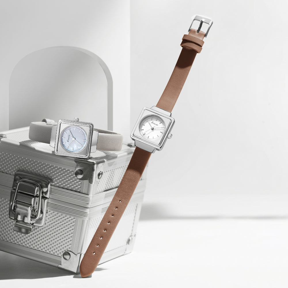 Kimio Leather Strap White Dial Ladies Watch K6653S-DZ1WOW