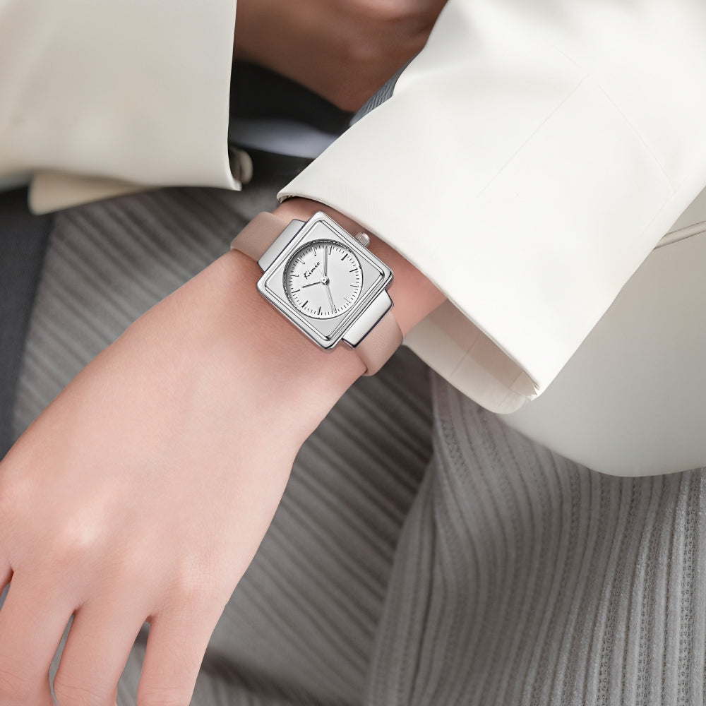 Kimio Leather Strap White Dial Ladies Watch K6653S-DZ1WOW
