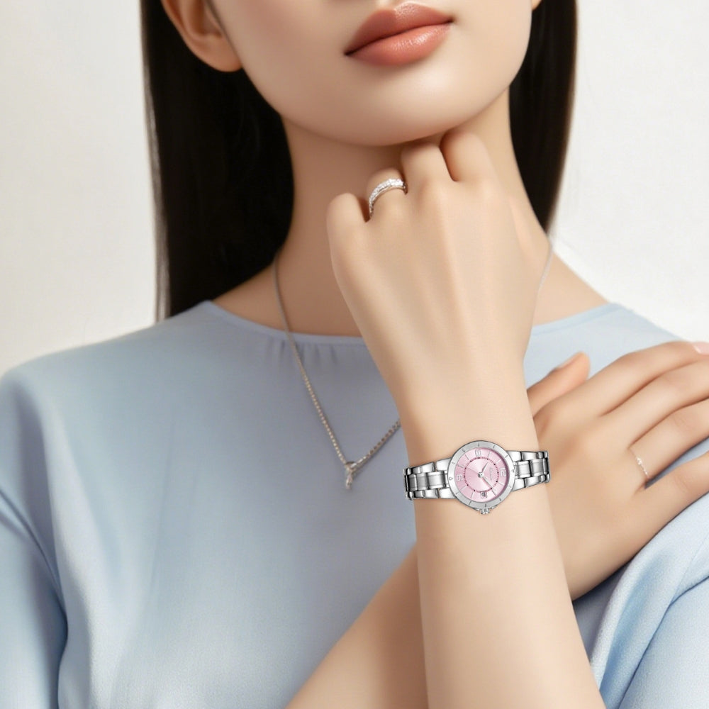 Kimio Silver Tone Round Dial Ladies Watch K6673S