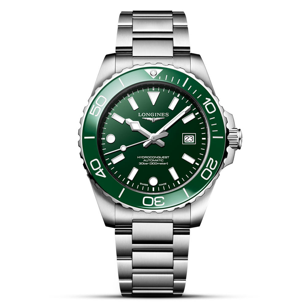 Longines Hydroconquest 42mm Green Dial Automatic Watch | L37884066