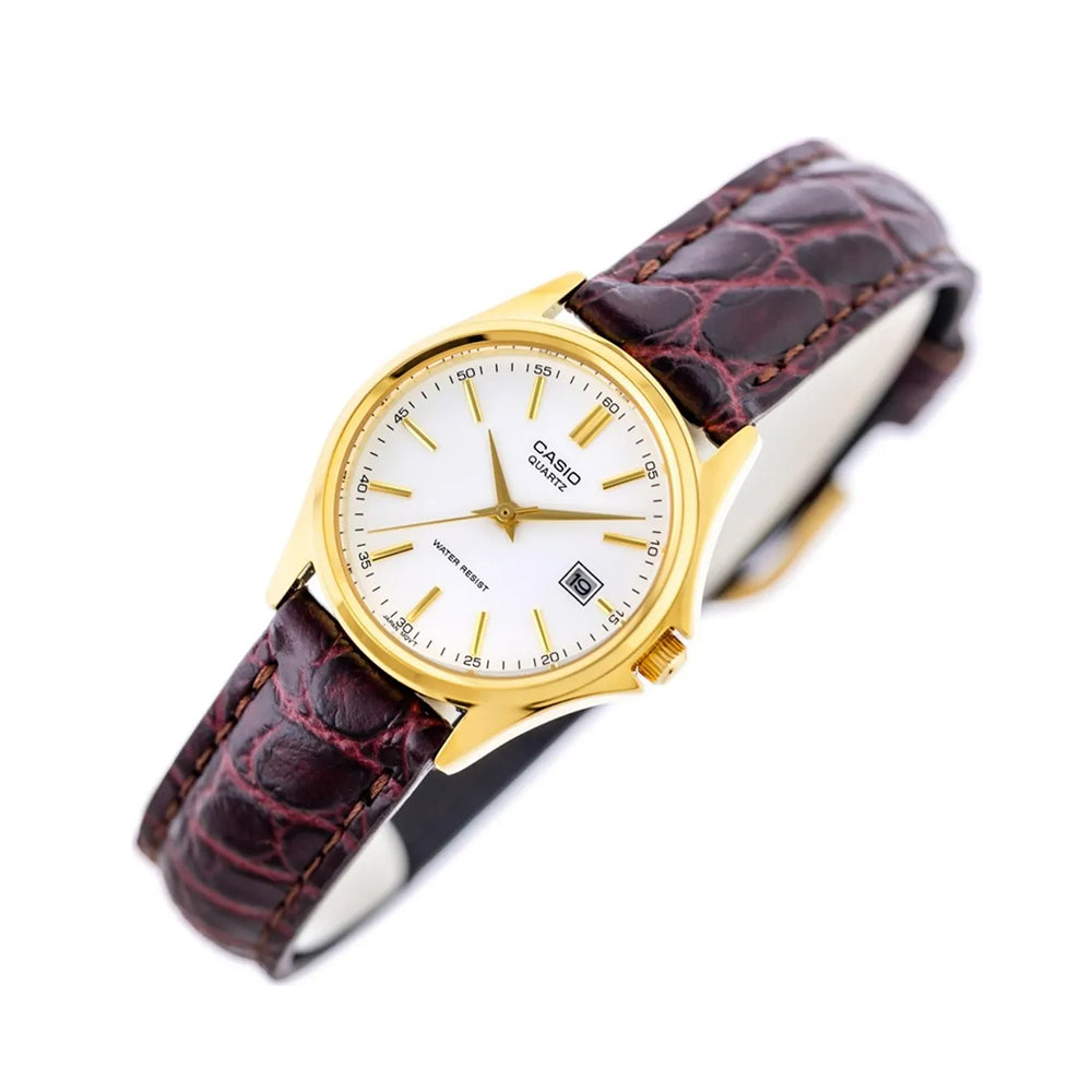 Casio White Dial Leather Strap Ladies Watch | LTP-1183Q-7ADF