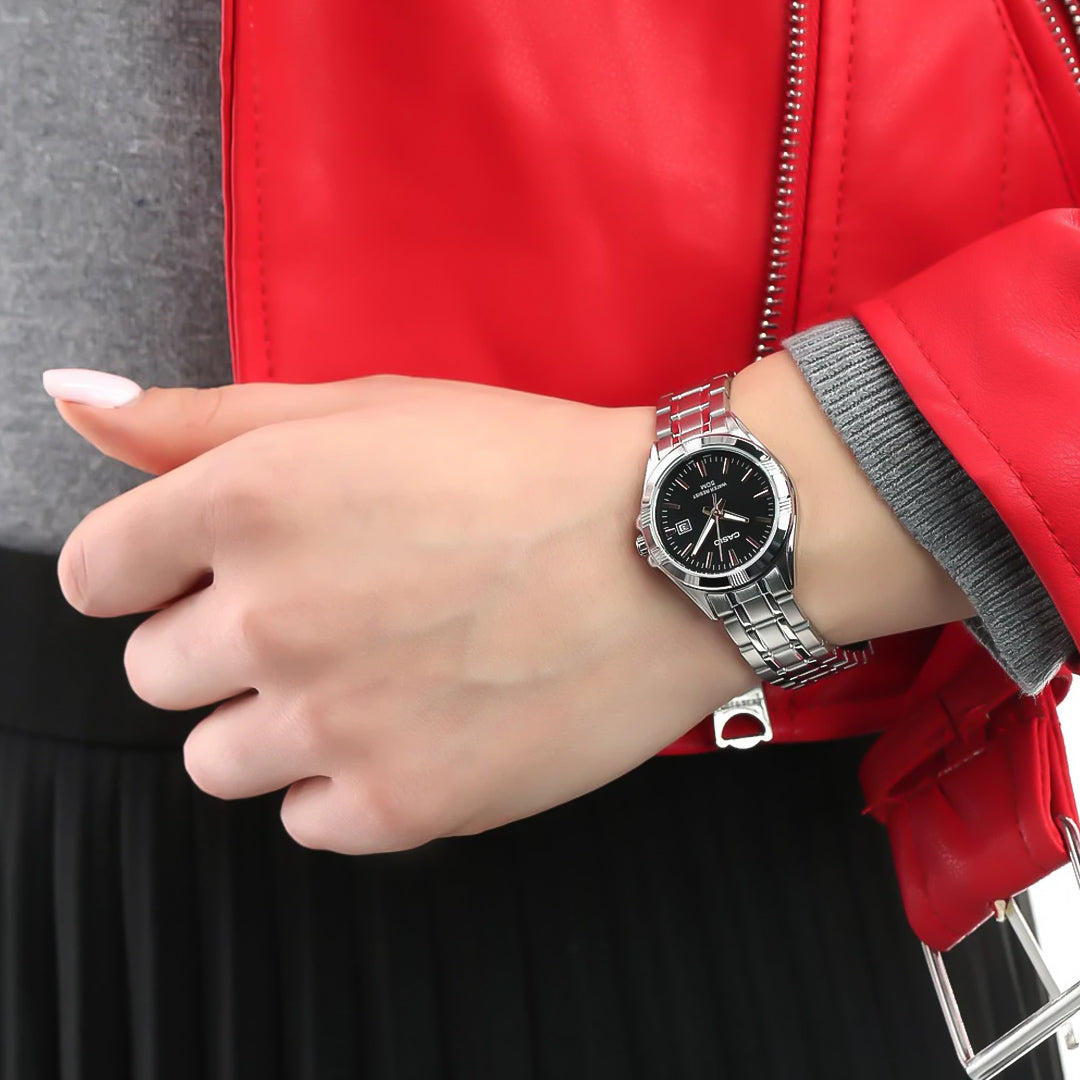 Casio Enticer Date Black Dial Ladies Watch | LTP-1308D-1A2VDF