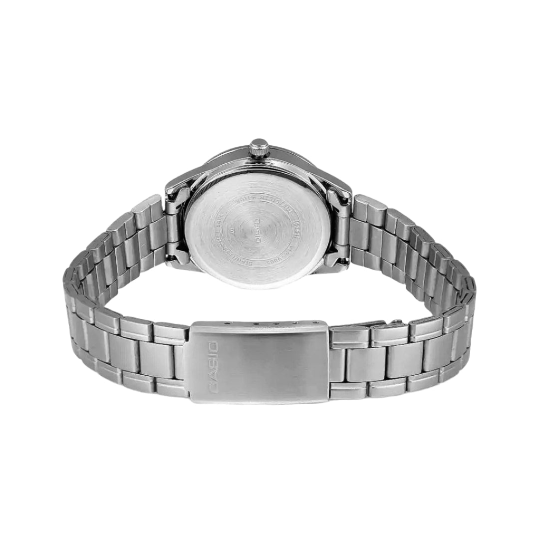 Casio Enticer Pink Dial Silver Tone Ladies Watch | LTP-V005D-4B2UDF