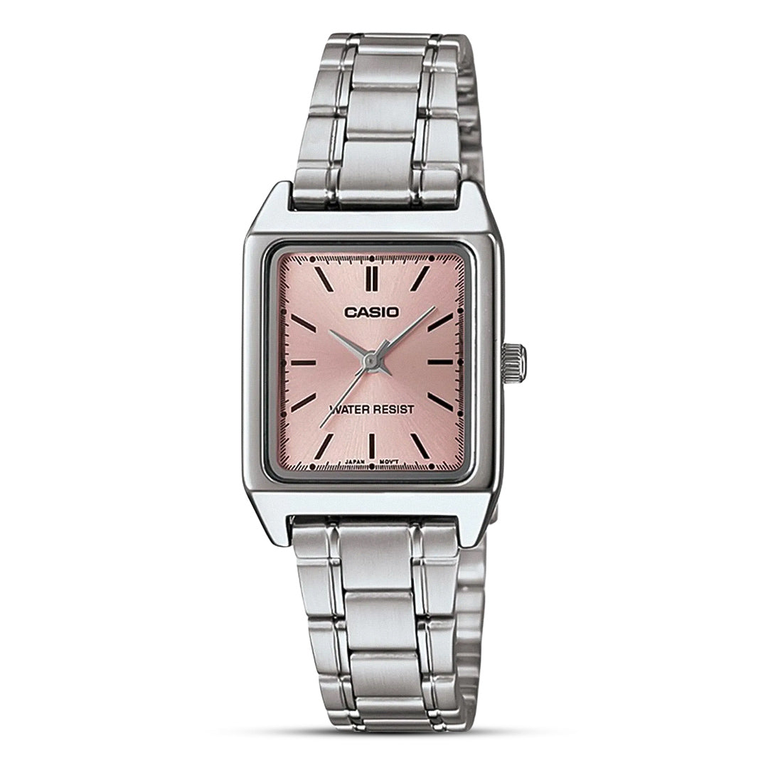 Casio Standard Silver Tone Pink Dial Ladies Watch | LTP-V007D-4EUDF