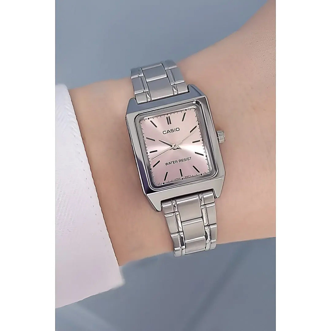 Casio Standard Silver Tone Pink Dial Ladies Watch | LTP-V007D-4EUDF