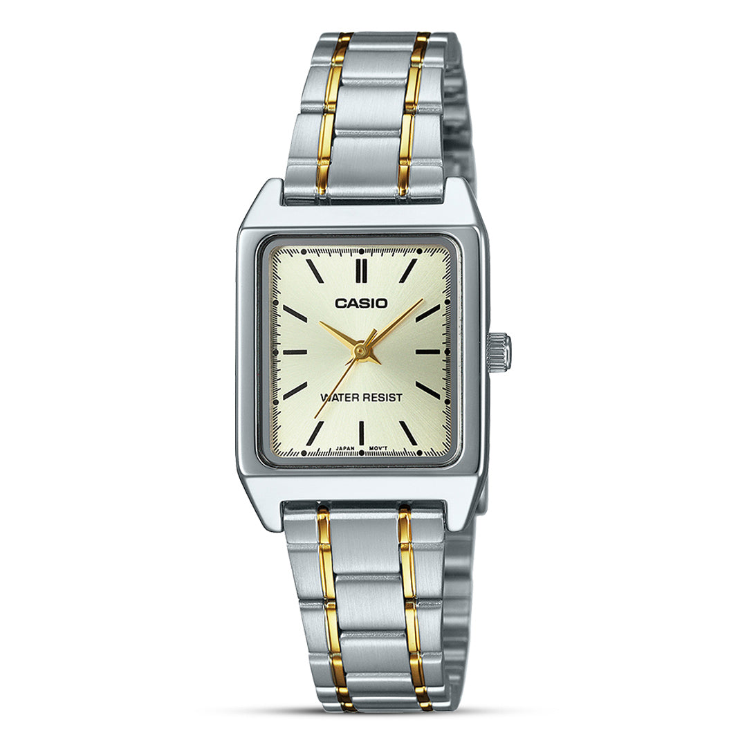 Casio Two Tone Champagne Dial Ladies Watch | LTP-V007SG-9EUDF