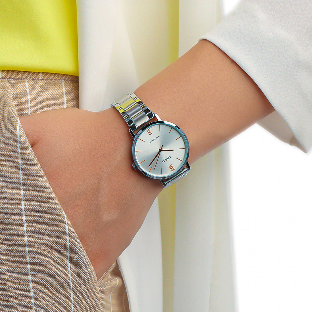 Casio Enticer Silver Dial Ladies Watch | LTP-VT01D-7BUDF