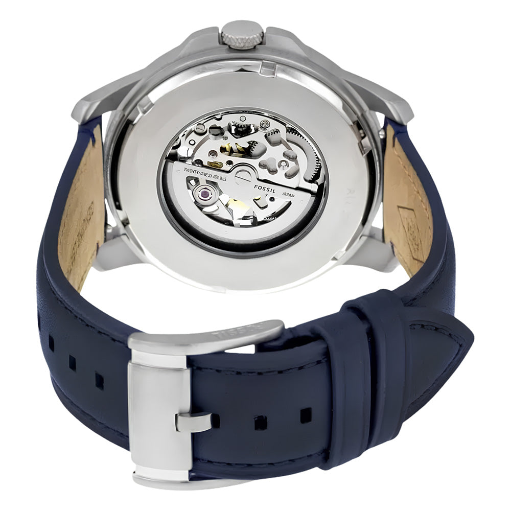 Fossil Grant Skeleton Automatic Blue Strap Men's Watch | ME3111