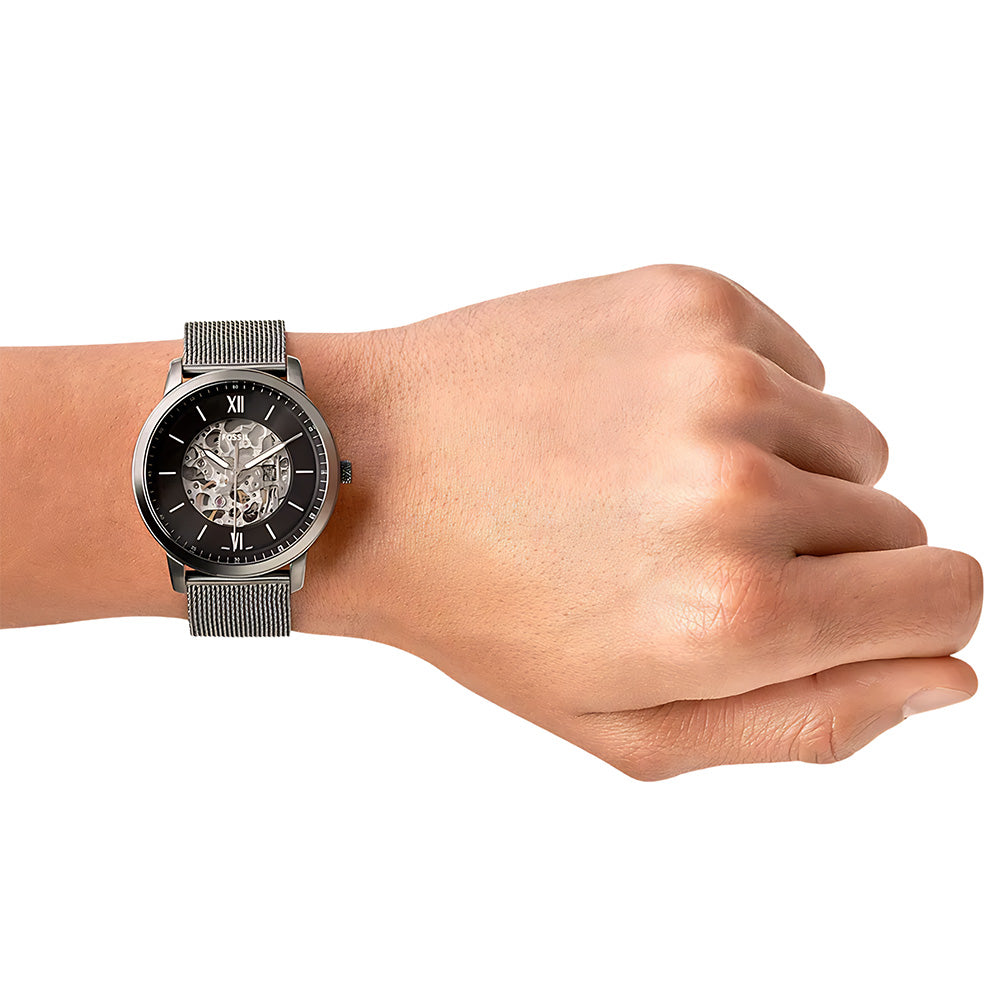 Fossil Neutra Skeleton Automatic Mesh Strap Men's Watch | ME3185