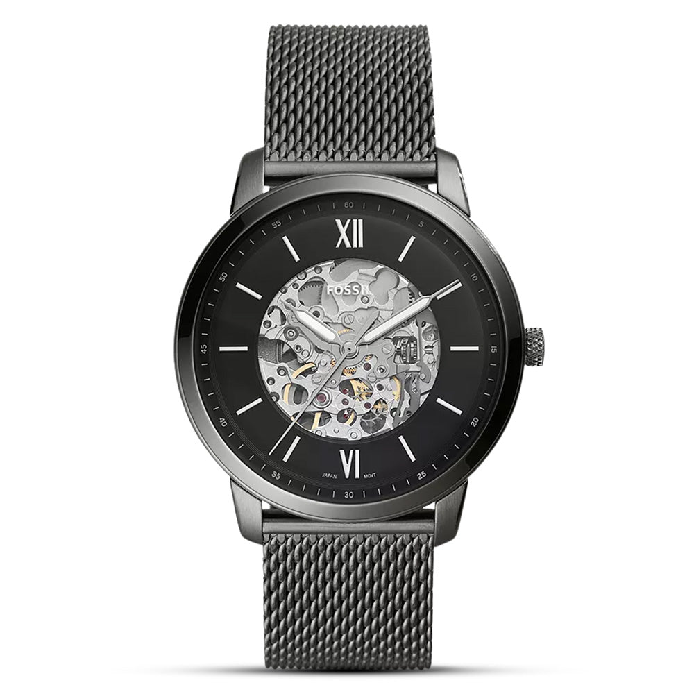 Fossil Neutra Skeleton Automatic Mesh Strap Men's Watch | ME3185