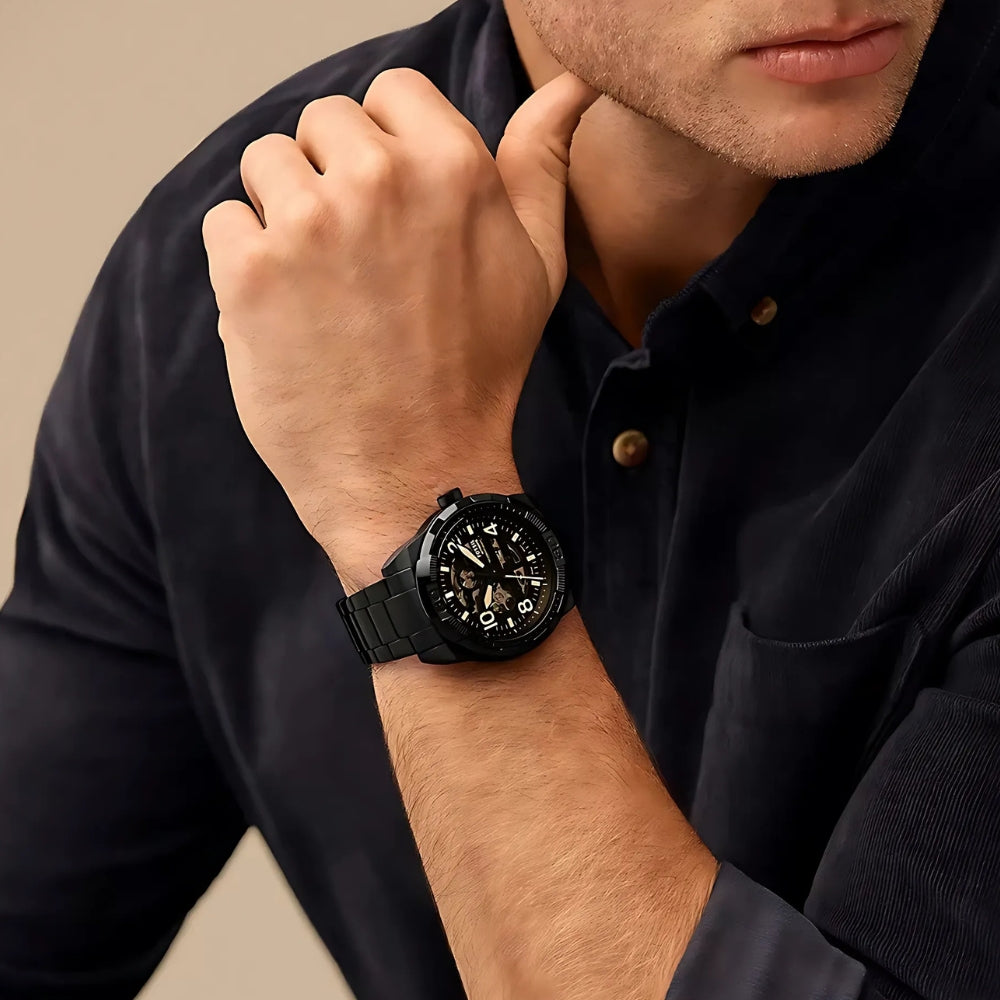 Fossil Bronson Automatic Black Men's Watch | ME3256