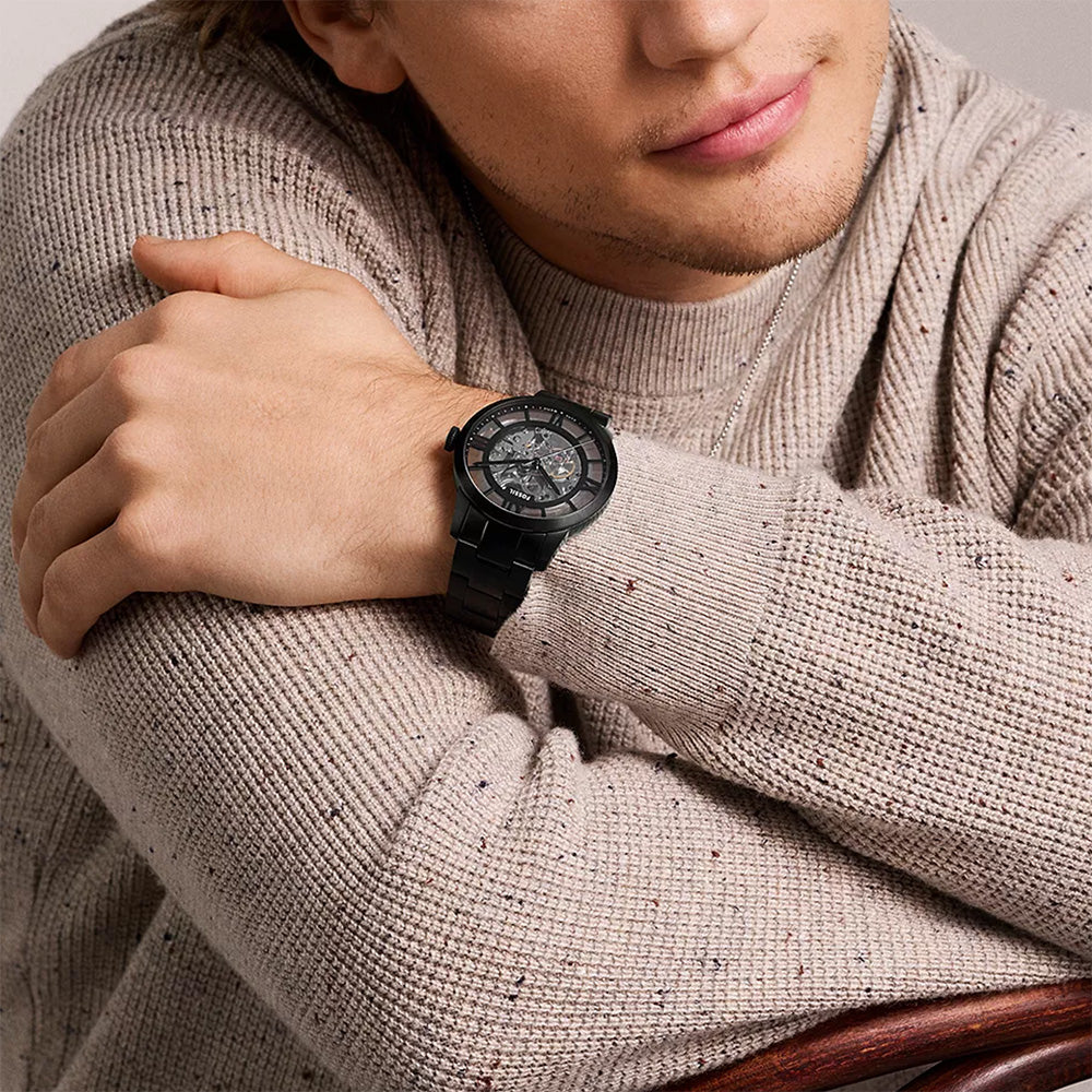 Fossil Townsman Automatic Black Skeleton Dial Men's Watch | ME3269