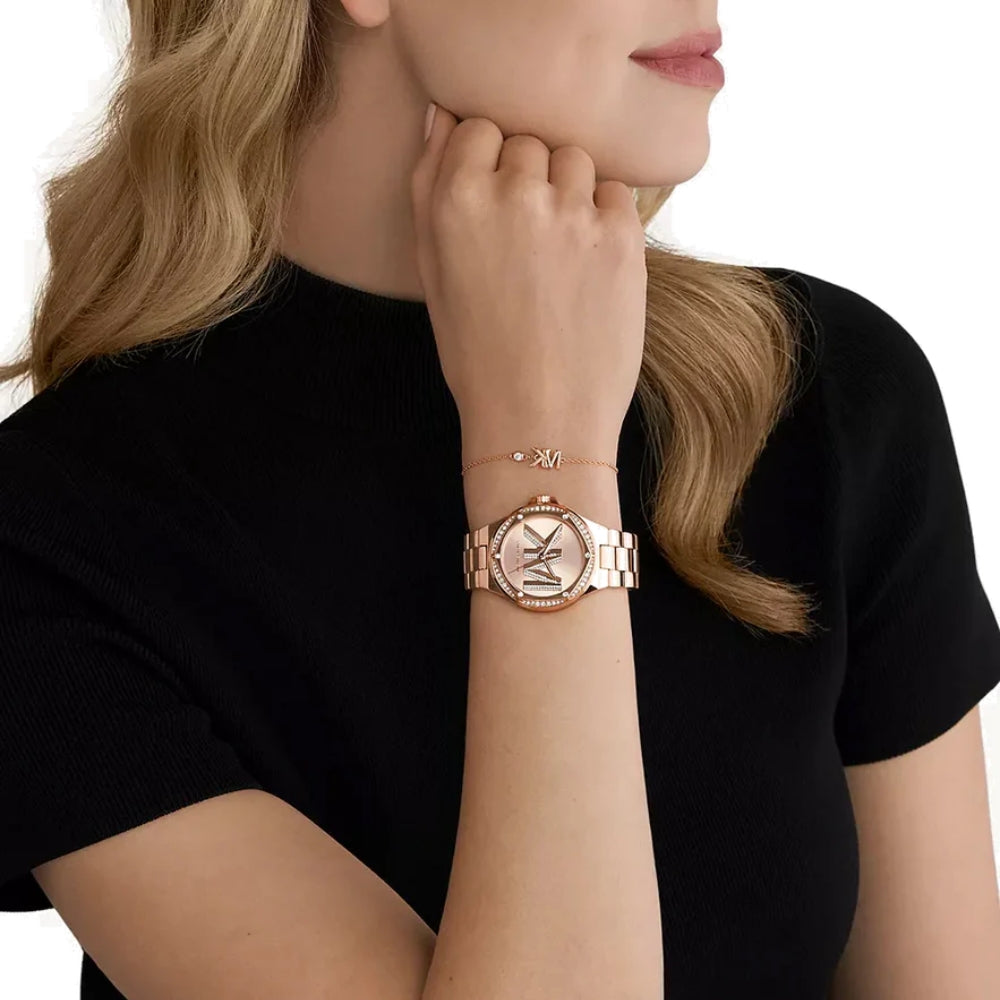 MICHAEL KORS LENNOX ROSE GOLD DIAL LADIES WATCH | MK1063