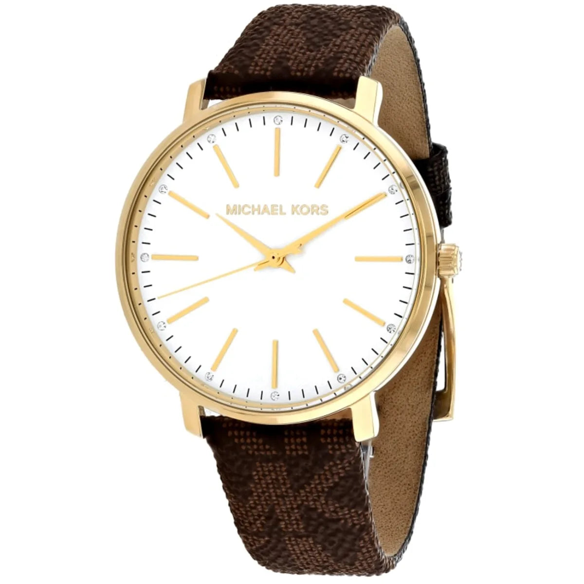 Michael Kors Pyper Crystal Brown Strap Ladies Watch| MK2858