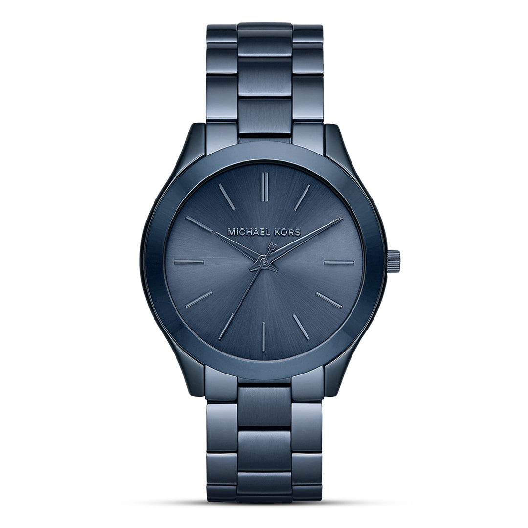 Michael Kors Slim Runway Navy Blue Stainless Unisex Watch | MK3419