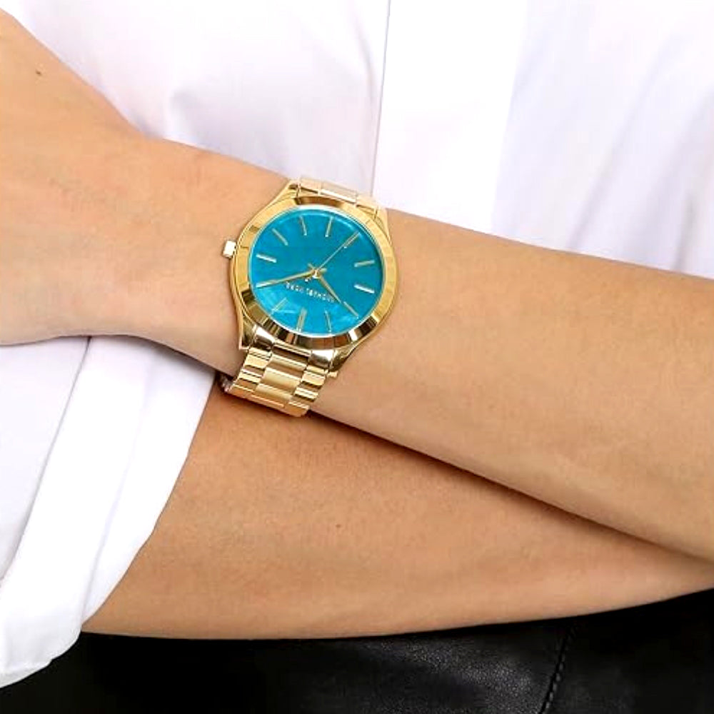 Michael Kors Gold Tone Blue Dial Ladies Watch | MK3492