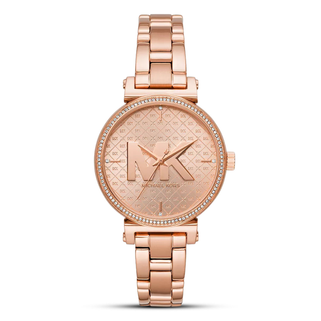 Michael Kors Women's Sophie Analog Display Rose Gold Tone Watch MK4335