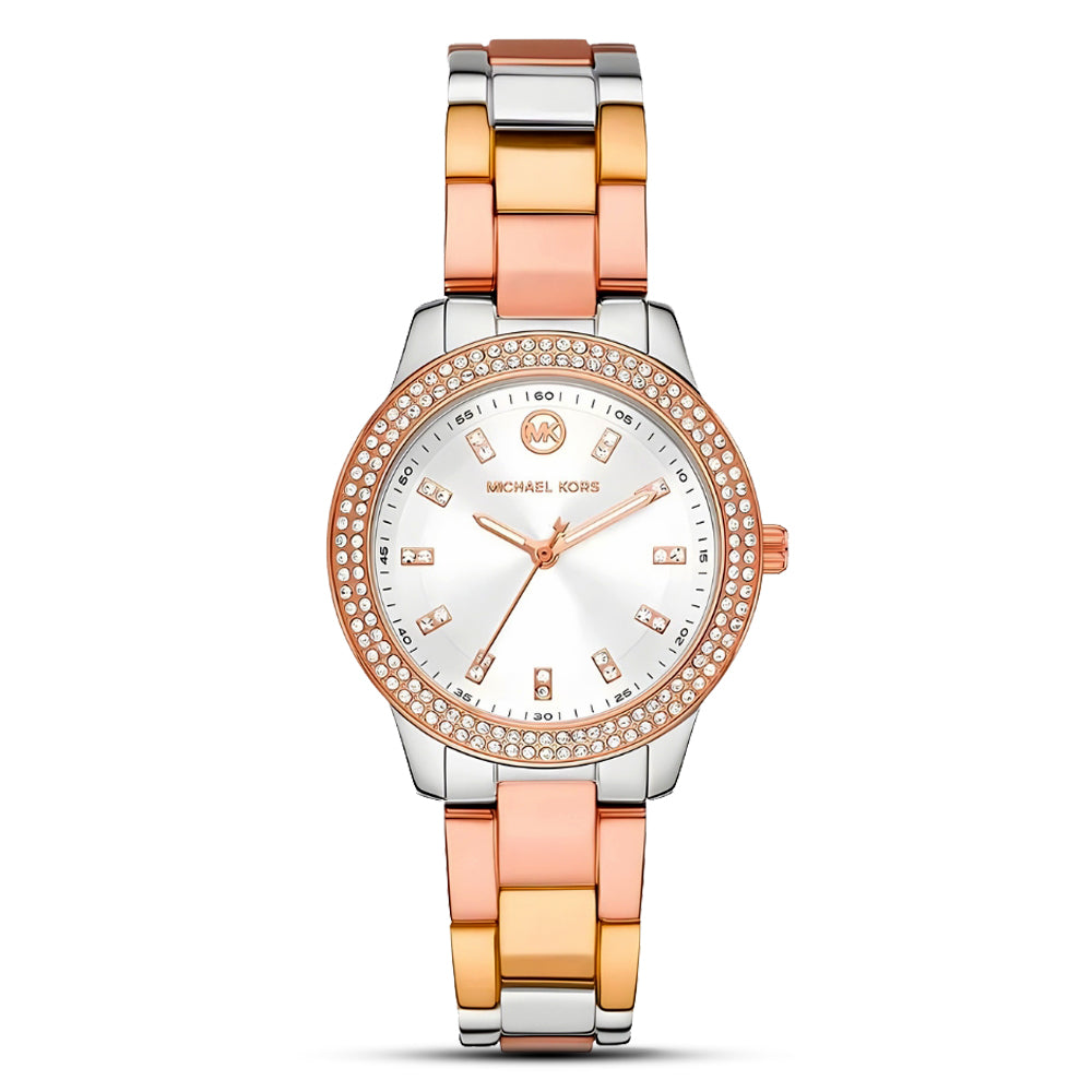 Michael Kors Tibby Tri Tone White Dial Ladies Watch | MK4576