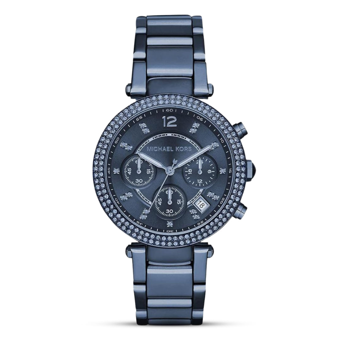 Michael Kors Parker Chronograph Navy Blue Dial Ladies Watch | MK6418