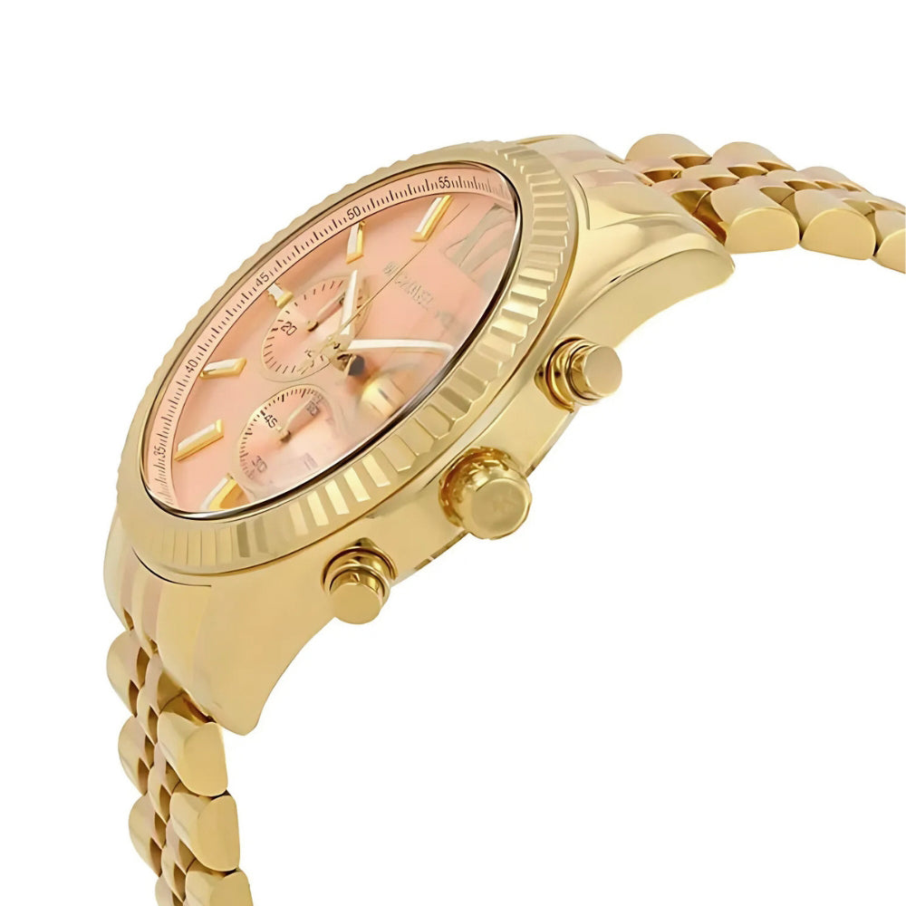 MICHAEL KORS Lexington Rose Gold-tone Dial Chronograph Watch MK6473