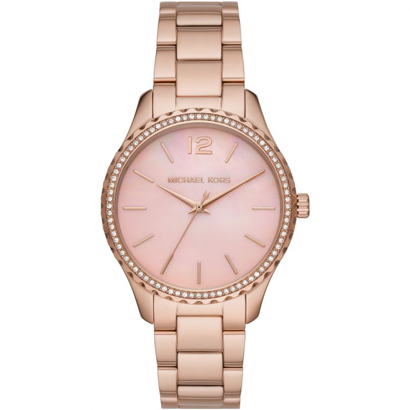 Michael kors layton two best sale tone watch