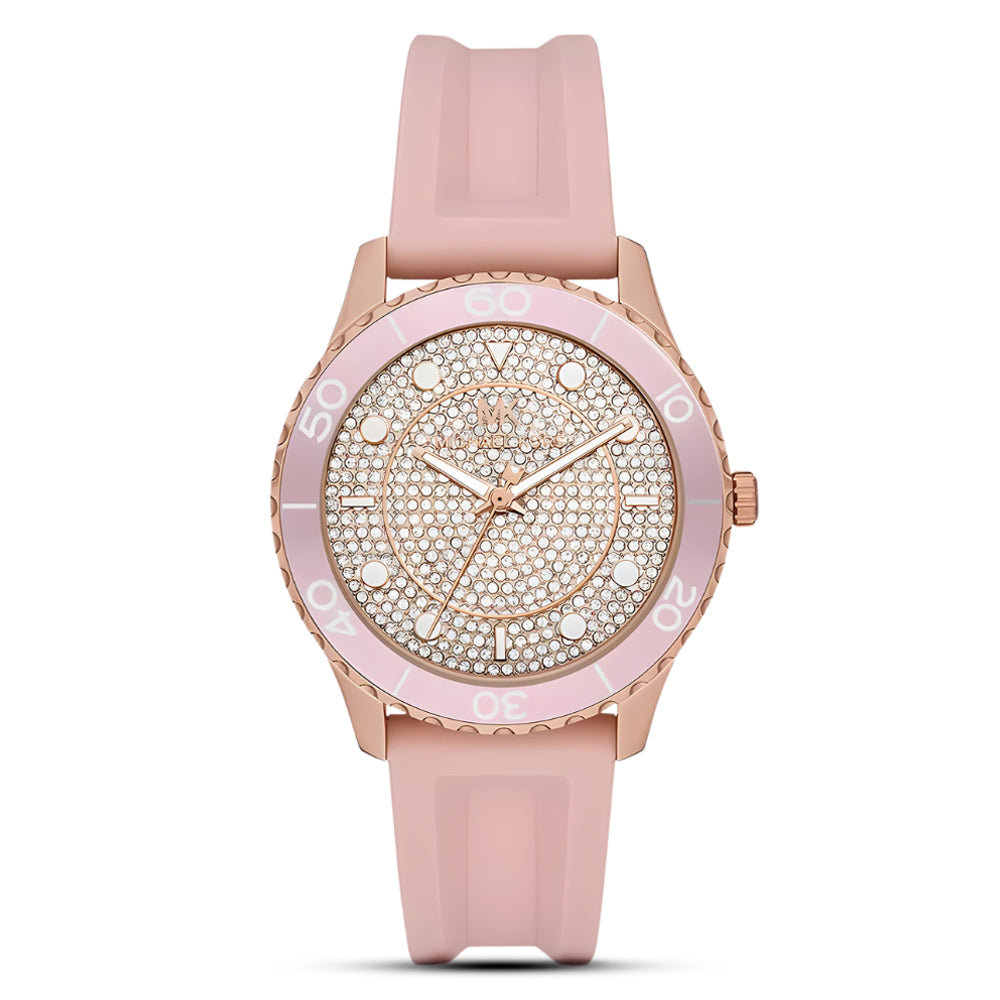 Michael Kors Runway Blush Silicone Ladies Watch MK6854