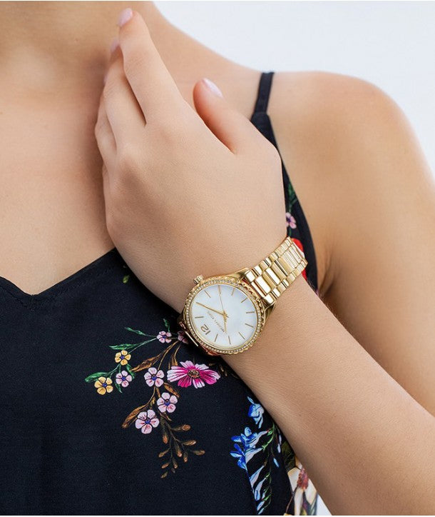 Michael Kors Layton Gold-Tone White Dial Women's Watch| MK6870