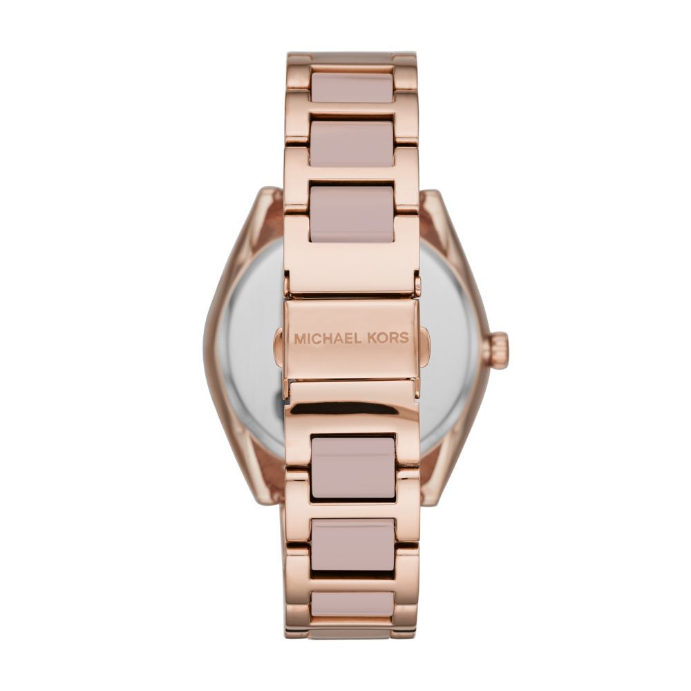 Michael Kors Janelle Pink Dial Two Tone Ladies Watch MK7135