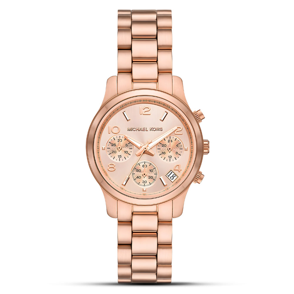 Michael Kors Mini Runway Rose Gold Dial Ladies Watch | MK7327