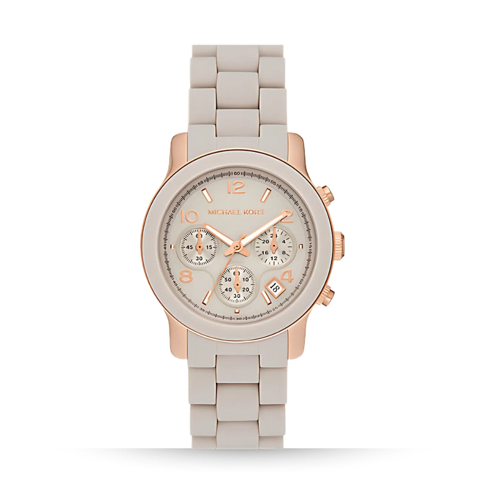 Michael Kors Runway Chronograph Rose Gold-Tone Ladies Watch | MK7386